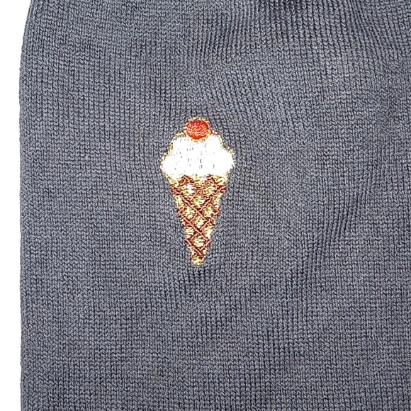 Paul Smith Embroidered Cotton Dress Socks. Mens. Charcoal Gray, Orange & Blue. - Picture 3 of 7